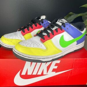 Nike Dunk Low White and Yellow Sneakers Vibrant Design